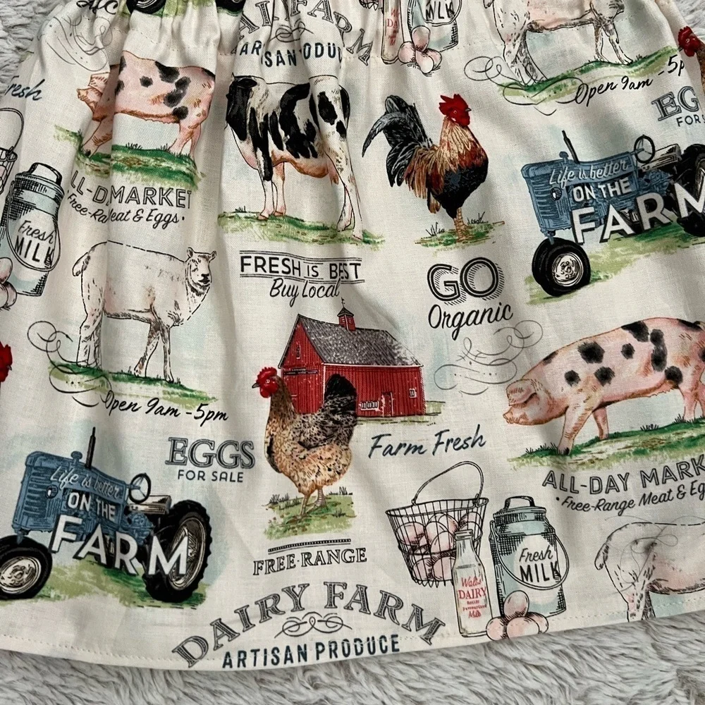 New Handmade Toddler Life on Farm Skirt
